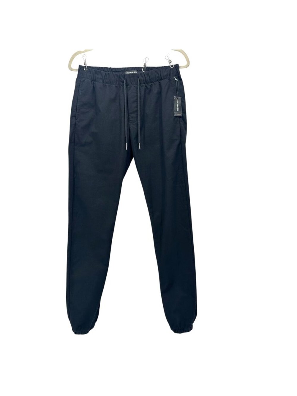 NEW Express Mens XS Pants Joggers Pull On Black Elastic Drawstring Pockets